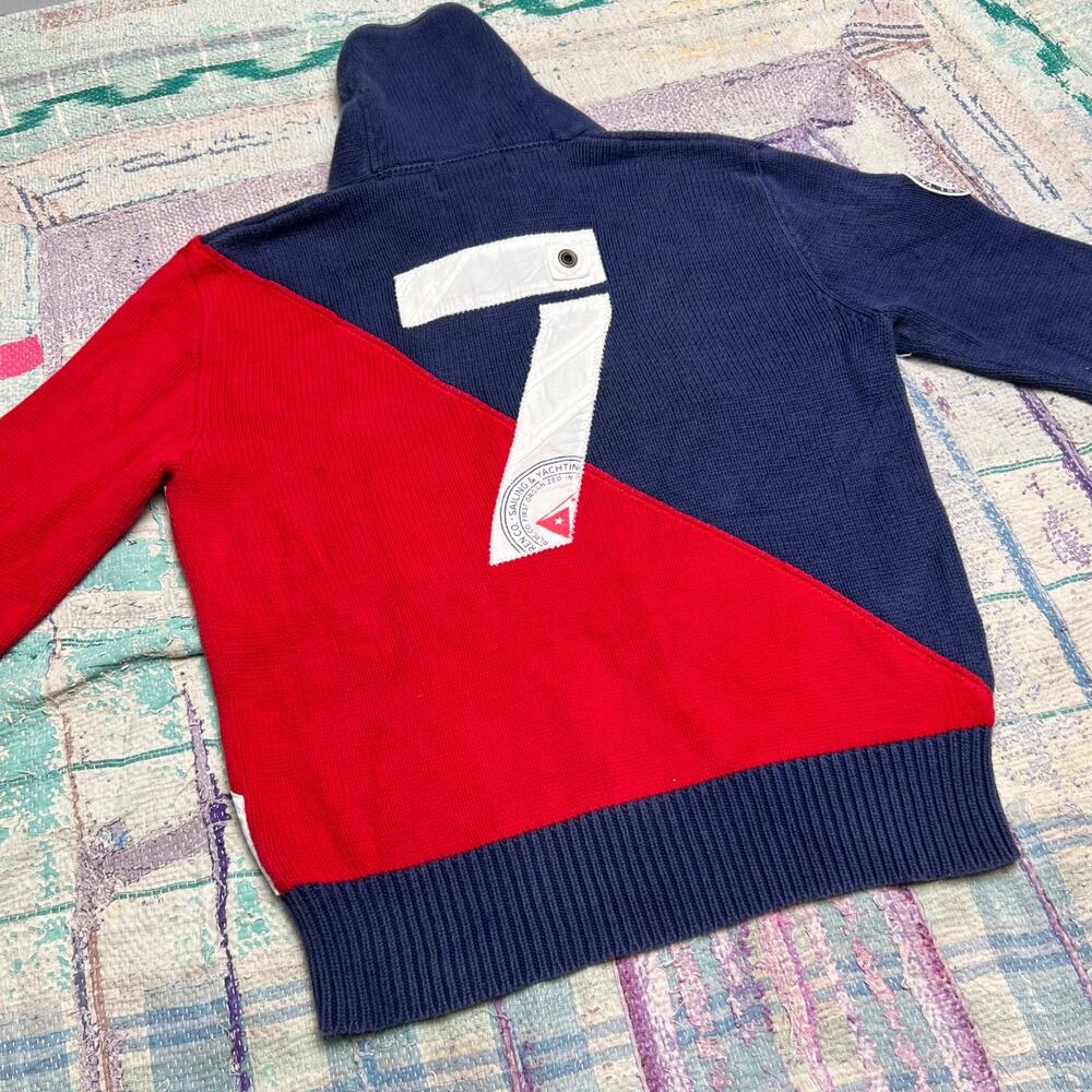 Polo Ralph Lauren Yacht Club Sweater Size Medium Red White Blue Association - Picture 2 of 12
